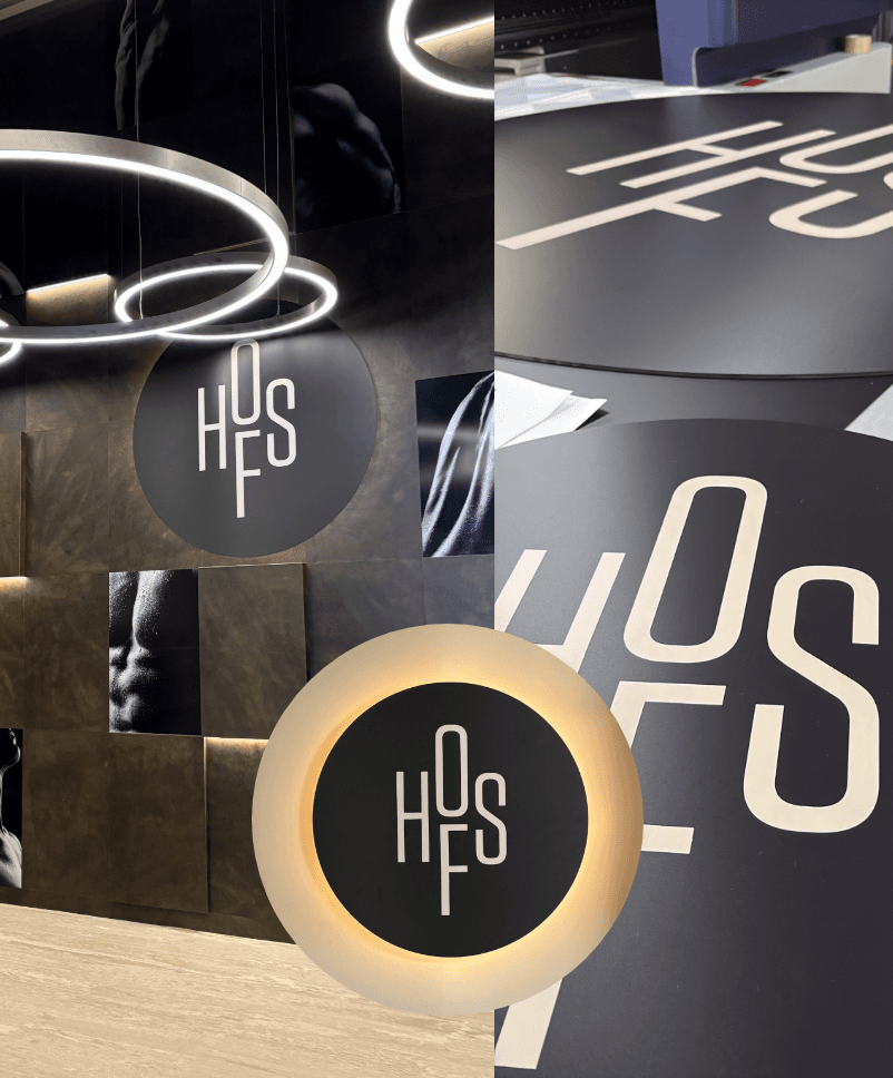 Logo wand bekleding