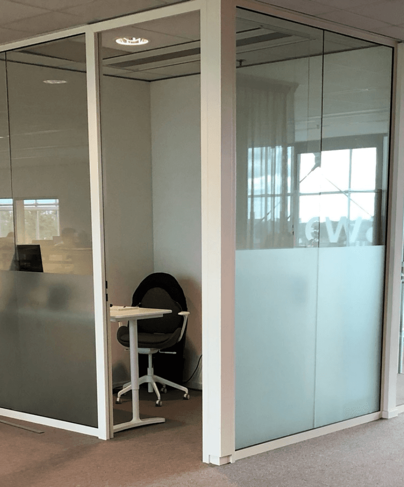 Kantoor Privacy - zandstraal folie